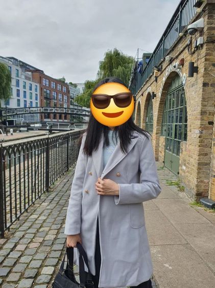 เสื้อโค้ทยาวผู้หญิง สีเทา รูปที่ 2