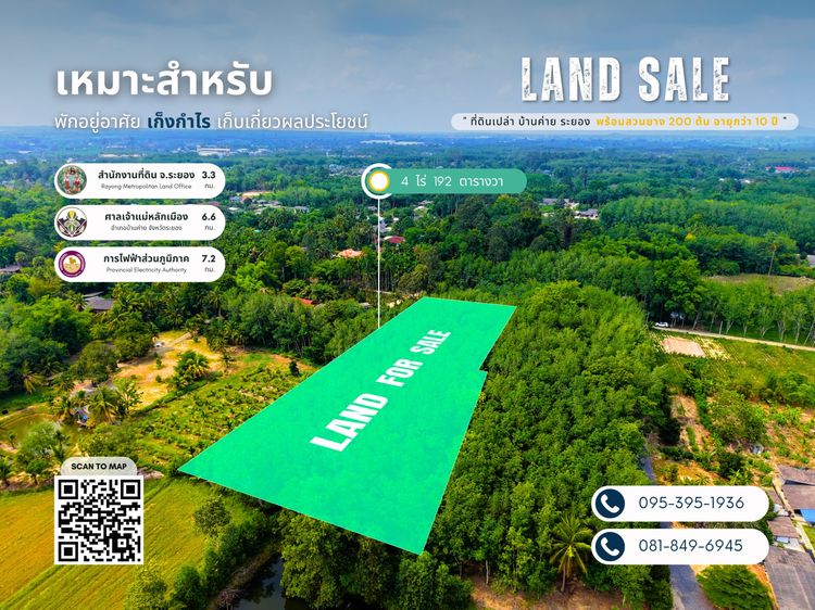 ขายที่ดิน อ.บ้านค่าย จ.ระยอง - 4 ไร่ 1 งาน 92.3 ตารางวา รูปที่ 3