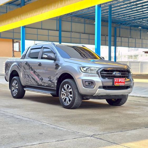 Ford Ranger 2019 2.0 Hi-Rider Wildtrak Pickup ดีเซล ไม่ติดแก๊ส เกียร์อัตโนมัติ เทา รูปที่ 3