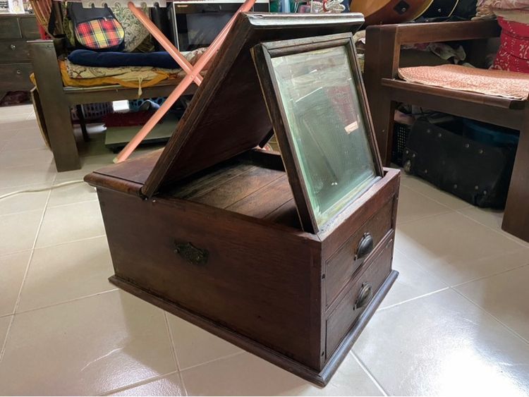 โต๊ะเครื่องแป้งไม้สักโบราณ  (คันฉ่องโบราณ) รูปที่ 10