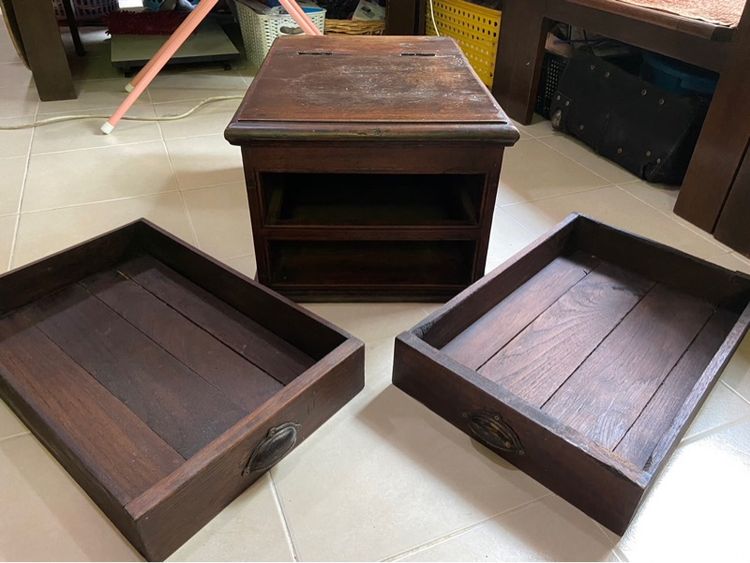 โต๊ะเครื่องแป้งไม้สักโบราณ  (คันฉ่องโบราณ) รูปที่ 8