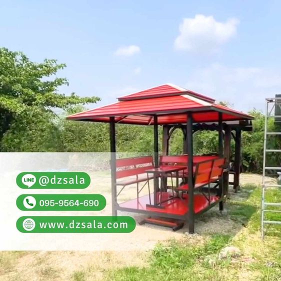 ผ่อนได้ ศาลาเหล็ก พื้น 1.7 x 1.7 m. ศาลานั่งเล่นเหล็ก แข็งแรงทนทาน คุ้มค่าเกินราคา รูปที่ 6