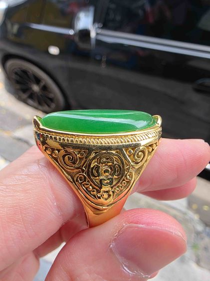แหวน หัวพลอยสีเขียว สวยหายาก ของเก่าเก็บ รุ่นเก่า ขายตามสภาพ ขนาดมาตรฐาน เบอร์ 9-10 สวยหายาก อย่างดีหนัก ๆ พร้อมส่งครับ  รูปที่ 5