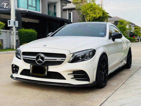 ลิ้นกันชนหน้า Benz W205 C43 AMG Coupe และ Sedan 2019 2020 2021 2022 2023 2024 สีดำ เคฟล่า Kevla รูปที่ 3