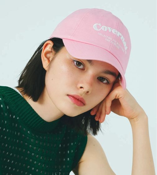  หมวก COVERNAT used ของแท้ 💯  สภาพสวย   รุ่น Serif Lettering Ball Cap  สีชมพู  รูปที่ 8