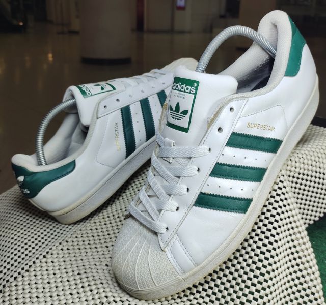 รองเท้า💥adidas superstar💥ของแท้‼️แถบเขียว สวยๆ เดิมๆ สภาพดี💥ไซร์43.5 รูปที่ 15