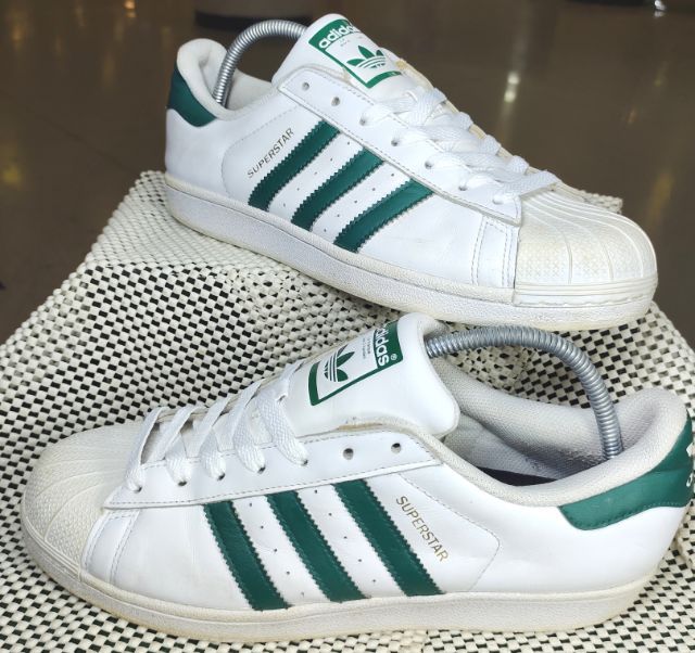 รองเท้า💥adidas superstar💥ของแท้‼️แถบเขียว สวยๆ เดิมๆ สภาพดี💥ไซร์43.5