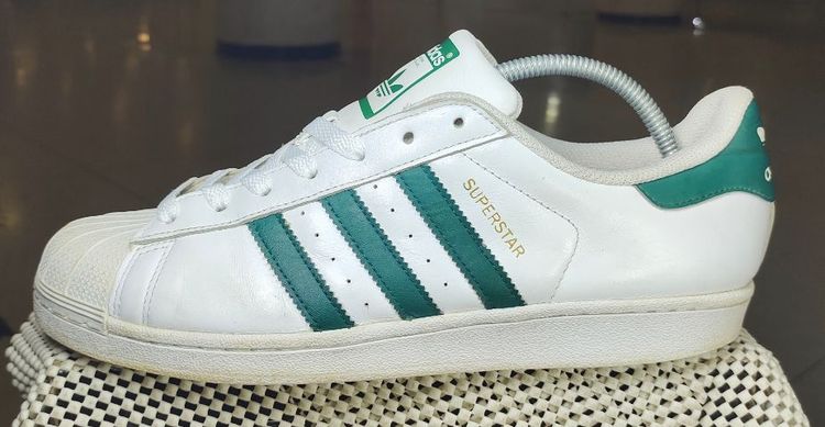 รองเท้า💥adidas superstar💥ของแท้‼️แถบเขียว สวยๆ เดิมๆ สภาพดี💥ไซร์43.5 รูปที่ 9
