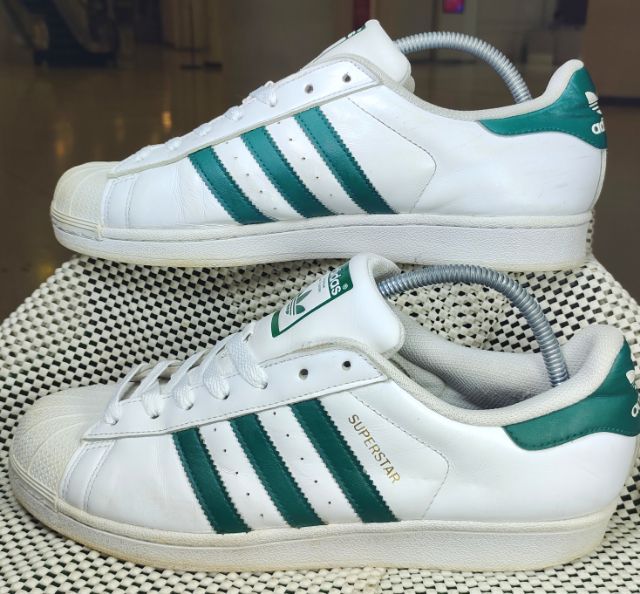 รองเท้า💥adidas superstar💥ของแท้‼️แถบเขียว สวยๆ เดิมๆ สภาพดี💥ไซร์43.5 รูปที่ 4