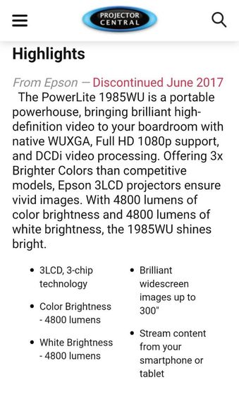 Epson Projector wuxga รูปที่ 3