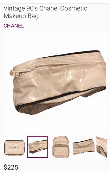 Vintage 90' CHANEL Cosmetic Makeup Bag มือสอง รุ่นหายาก  รูปที่ 15