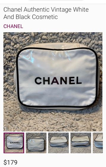 Vintage 90' CHANEL Cosmetic Makeup Bag มือสอง รุ่นหายาก  รูปที่ 14