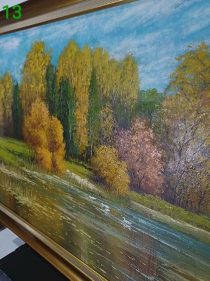 ภาพวาดสีน้ำมันบนผืนผ้าใบ(Oil on Canvas) ชื่อ"ที่ชายป่าฤดูใบไม้ร่วง" เป็นภาพวาดจริง Original พร้อมกรอบไม้ มีภาพเดียว สวยมาก ไม่มีตำหนิใดๆ รูปที่ 4