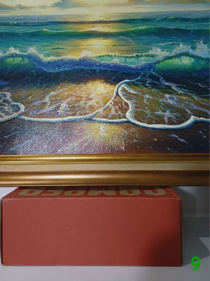 ภาพวาดสีน้ำมันบนผืนผ้าใบ(Oil on Canvas) ชื่อ"ทะเลสวยยามเช้าที่สมุย" เป็นภาพวาดจริง Original พร้อมกรอบ สวยมาก ทั้งภาพและกรอบไม่มีตำหนิใดๆ รูปที่ 5