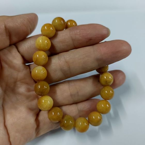 สร้อยข้อมือหินหยกน้ำผึ้ง สีเหลืองสวย รูปที่ 3