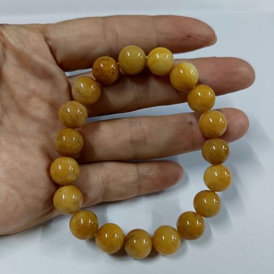 สร้อยข้อมือหินหยกน้ำผึ้ง สีเหลืองสวย รูปที่ 2