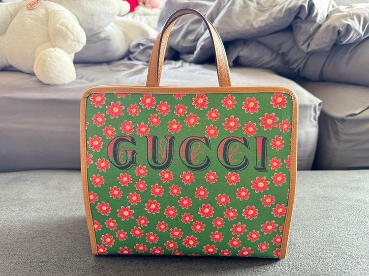 GUCCI Kids Leather Handbag – Cats Print รูปที่ 9