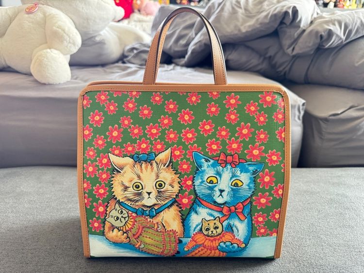 GUCCI Kids Leather Handbag – Cats Print รูปที่ 2