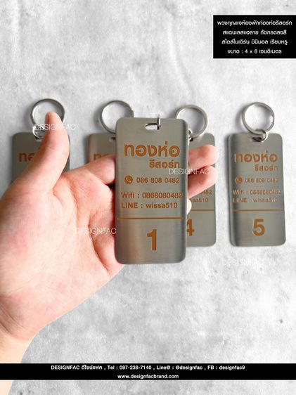 พวงกุญแจเลขห้อง พวงกุญแจสวยๆ สไตล์โมเดิร์น มินิมอล รูปที่ 6