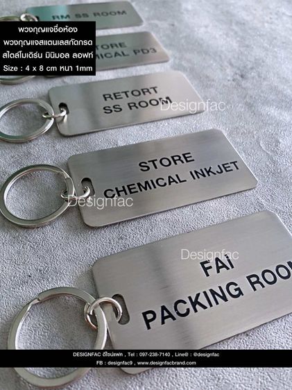 พวงกุญแจเลขห้อง พวงกุญแจสวยๆ สไตล์โมเดิร์น มินิมอล รูปที่ 2