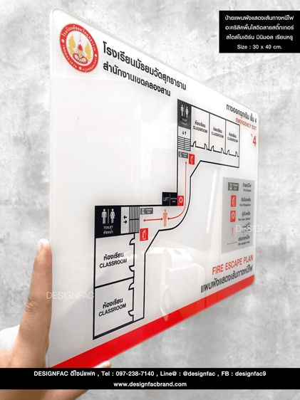 แผนผังทางหนีไฟ ป้ายผังทางหนีไฟ ป้ายบอกทางหนีไฟ สไตล์โมเดิร์น รูปที่ 2