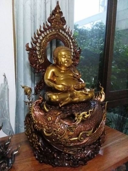 พระสังกัจจายน์ หล่อบรอนซ์ ครูบาอริยชาติ วัดแสงแก้วโพธิญาณ เชียงราย  หน้าตัก 9 นิ้ว สูง 70 เซ็นต์ รูปที่ 2