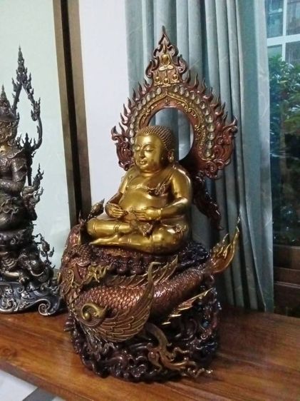 พระสังกัจจายน์ หล่อบรอนซ์ ครูบาอริยชาติ วัดแสงแก้วโพธิญาณ เชียงราย  หน้าตัก 9 นิ้ว สูง 70 เซ็นต์ รูปที่ 4