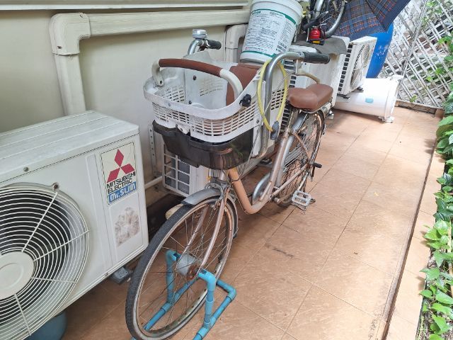 จักรยานมือสองญี่ปุ่นมีตระกร้าให้เด็กเล็กนั่งด้านหน้า สภาพดี รูปที่ 6