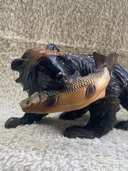 ไม้แกะหมีคาบปลาแซลม่อน รูปที่ 4