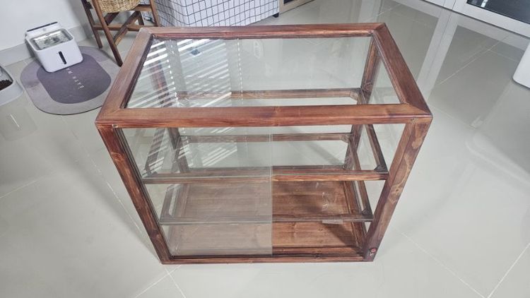 ตู้โชว์อาหารไม้สัก 3 ชั้น