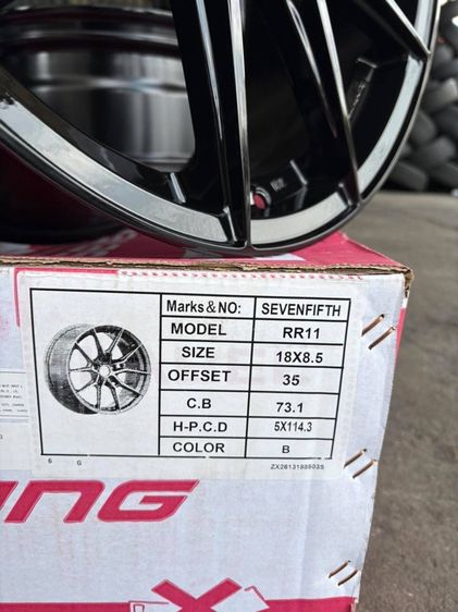 ล้อแม็กมือ1 ขอบ18 RR11 5รู114 กว้าง8.5 ออฟ35 สีดำเงา ล้อเบา FLOW FORMING งานSEVENFIFTH งานสวยมาก  รูปที่ 7