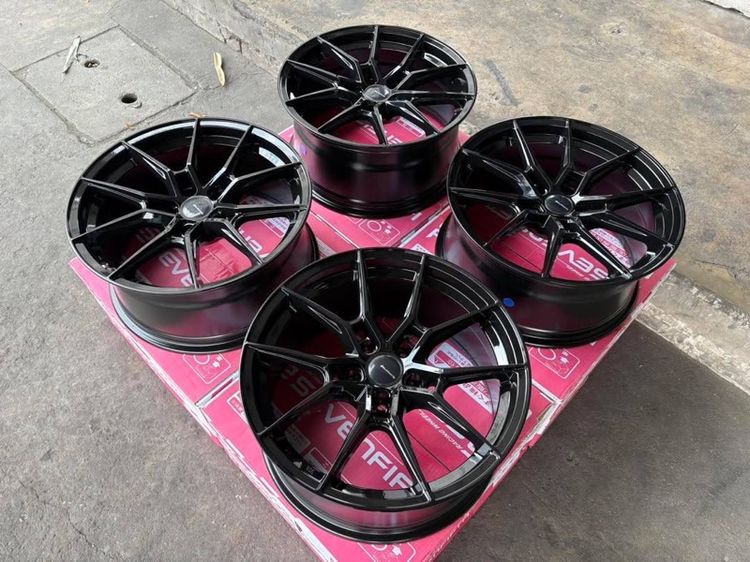 ล้อแม็กมือ1 ขอบ18 RR11 5รู114 กว้าง8.5 ออฟ35 สีดำเงา ล้อเบา FLOW FORMING งานSEVENFIFTH งานสวยมาก  รูปที่ 2