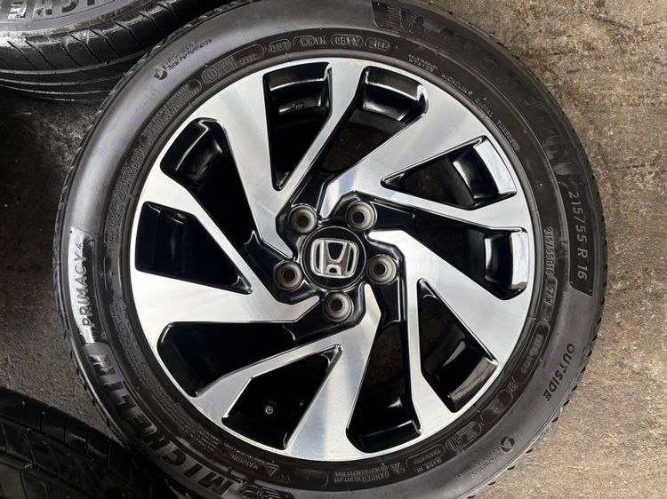 ล้อแม็กขอบ16 HONDA CIVIC มีรอยตามการใช้งาน พร้อมยางMICHELIN215-55-16 ปี22 ปีแท้  รูปที่ 3