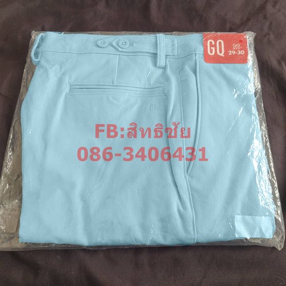กางเกง Chino GQ สีฟ้า เอว 29-30นิ้ว ของแท้ ใหม่ยังไม่ได้แกะซอง รูปที่ 3