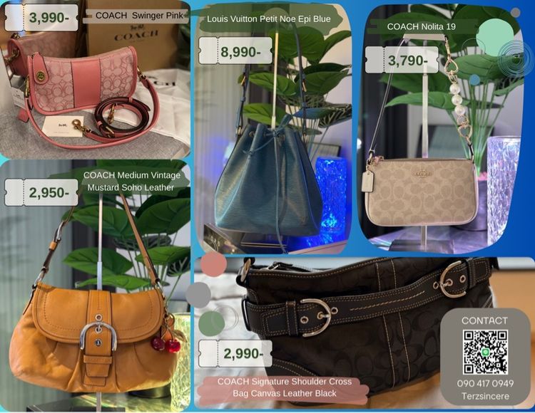 ไม่ระบุ หลากสี อื่นๆ กระเป๋า Coach, Louis Vuitton ของแท้ มือสอง สภาพดีพร้อมใช้งาน