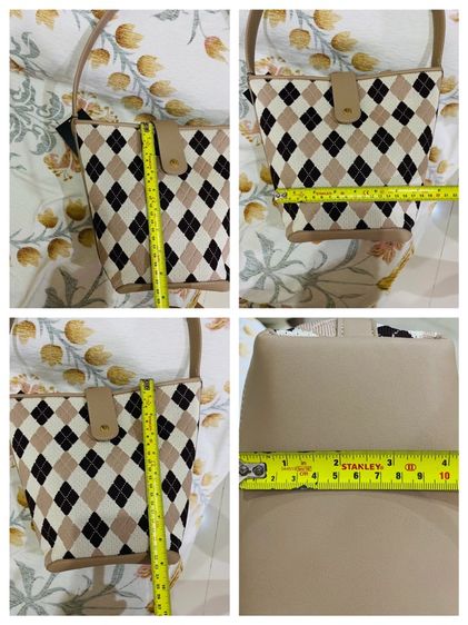 กระเป๋าLYN Bucket Bag  งานเทียบ สีลายน้ำตาล ขาว ของใหม่ รูปที่ 12