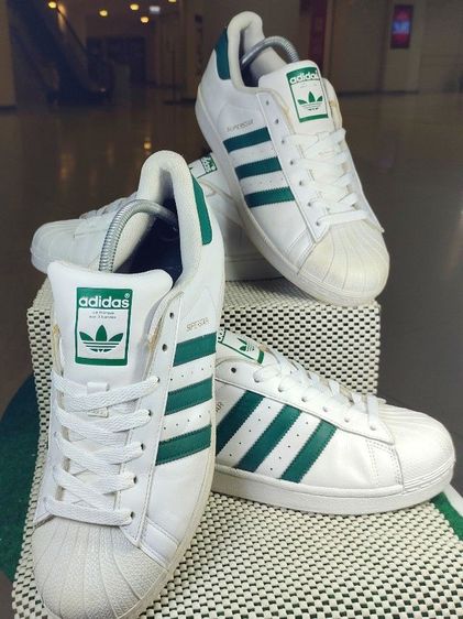 รองเท้า💥adidas superstar💥ของแท้‼️แถบเขียว สวยๆ เดิมๆ สภาพดี💥ไซร์43.5 รูปที่ 18