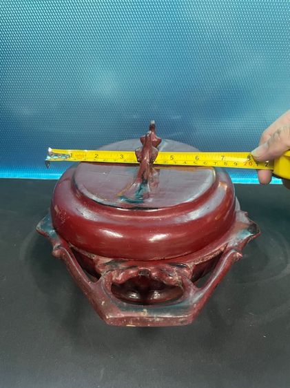 ถาดเขิน 2 หู มือจับรูปนกคู่ เก่ามีอายุ รูปที่ 8