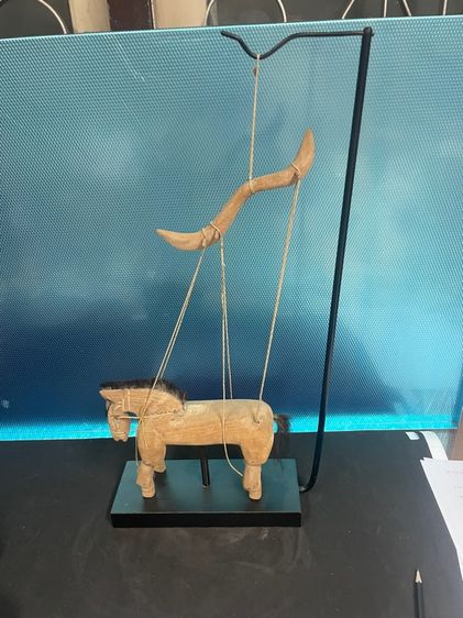 ม้าไม้ หุ่นเชิดเก่า พร้อมฐานตั้งโชว์ รูปที่ 3