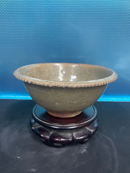 ชามดินเผาเคลือบเขียว สังคโลก 6.5 นิ้ว