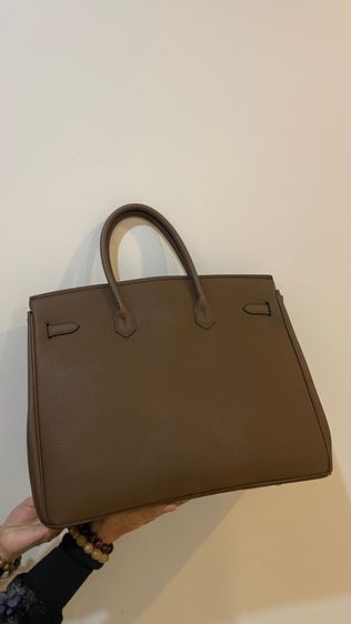 กระเป๋าหนังทรง birkin 40 cm สีน้ำตาลเทา เพนท์ลายกราฟิตี้ รูปที่ 2