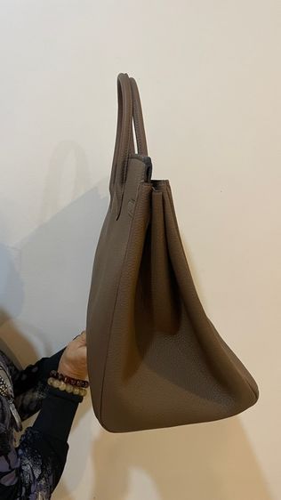 กระเป๋าหนังทรง birkin 40 cm สีน้ำตาลเทา เพนท์ลายกราฟิตี้ รูปที่ 3