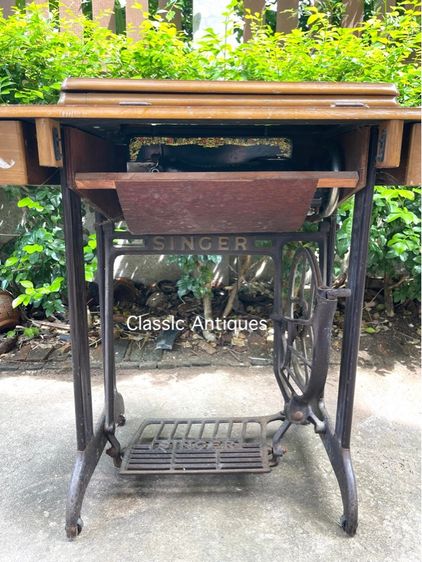 ขาจักร SINGER พร้อมหัวจักร โบราณสะสม รูปที่ 3