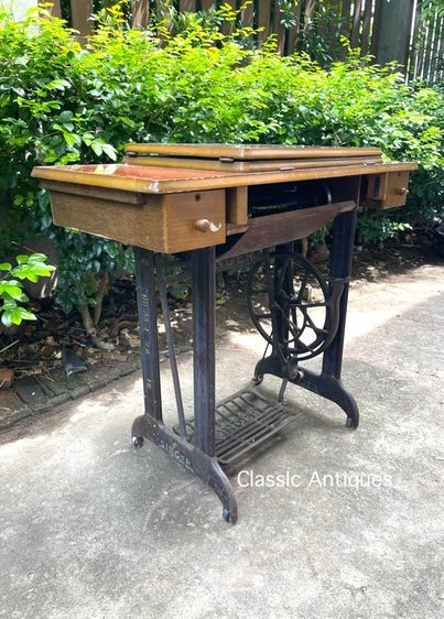 ขาจักร SINGER พร้อมหัวจักร โบราณสะสม รูปที่ 4