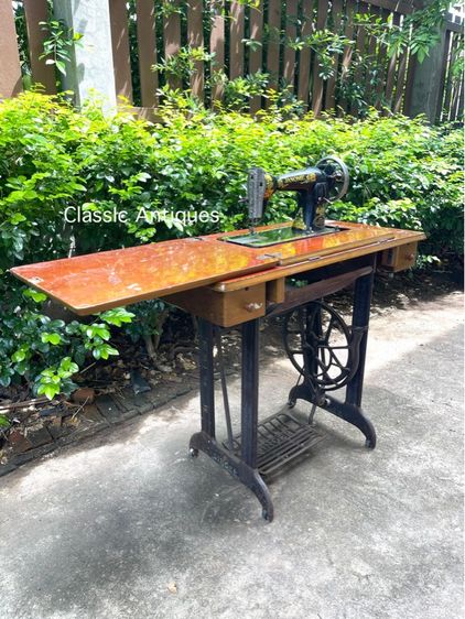 ขาจักร SINGER พร้อมหัวจักร โบราณสะสม รูปที่ 8