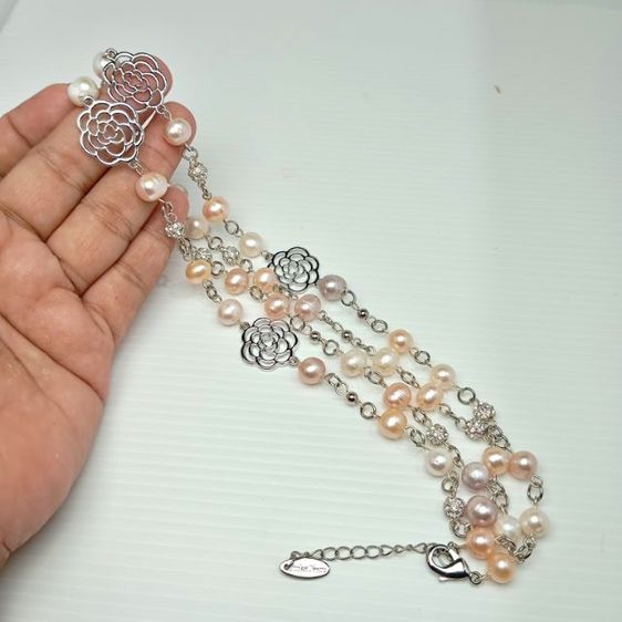 🔖สร้อยมุกแท้ แบรนด์ Jinka Nezu ลายกุหลาบ งานจากญี่ปุ่น รูปที่ 5