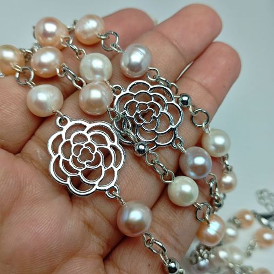 🔖สร้อยมุกแท้ แบรนด์ Jinka Nezu ลายกุหลาบ งานจากญี่ปุ่น รูปที่ 3