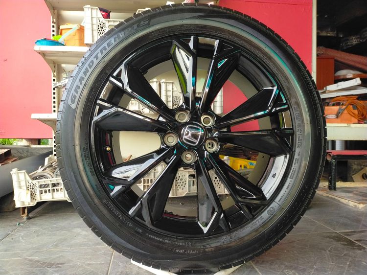 แม็กฮอนด้า ขอบ19 สีอบpowder coat พร้อมยางดันลอป 225 55 19 ปี24 ยางสวยทุกเส้นใส่ CRV g6 ตัวท็อปและตัวรองท็อป แปลงใส่ยี่ห้ออื่น 5 รู 120 รูปที่ 4