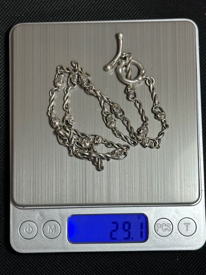 สร้อยเงินเก่า ลายเท่มันๆ ตอกโค้ด 92.5 ขนาดยาว 20 นิ้ว กว้าง 5 มิล ตะขอไอโอ แข็งแรง น้ำหนัก 29.1 กรัม  รูปที่ 5