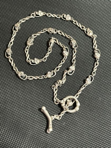 สร้อยเงินเก่า ลายเท่มันๆ ตอกโค้ด 92.5 ขนาดยาว 20 นิ้ว กว้าง 5 มิล ตะขอไอโอ แข็งแรง น้ำหนัก 29.1 กรัม 